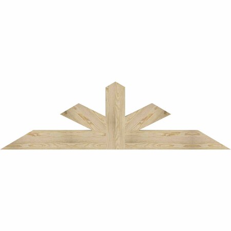 Ekena Millwork Saratoga Rough Sawn Timber Gable Bracket, Douglas Fir, 72"W x 21"H x 4"D x 6"F, 7/12 Pitch GBW072X21X0406SAR00RDF